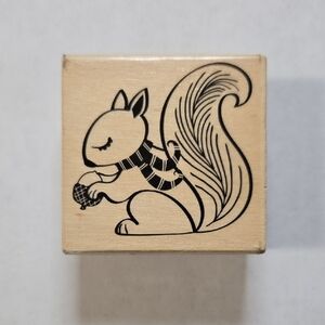 Squirrel Design Wood Mounted Craft Stamp - Recollections (Excellent Condition)